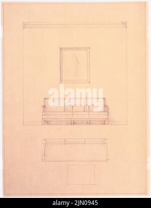 Böhmer Franz (1907-1943), Haus Darré à Berlin-Dahlem (1936-1936): canapé, table. Rupture de lumière sur papier, 65,8 x 50,4 cm (y compris les bords de balayage) Böhmer & Petrich : Haus Darré, Berlin-Dahlem. Umbau Banque D'Images