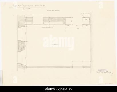 Böhmer Franz (1907-1943), Bureau fédéral des affaires étrangères à Berlin-Mitte (26 juin 1940): Plan d'étage envoyé à 1 h 20. Crayon, charbon sur transparent, 45,8 x 62,5 cm (y compris les bords de balayage) Böhmer & Petrich : Auswärtiges Amt, Berlin-Mitte. Umbau Banque D'Images