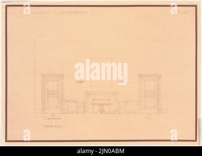 Böhmer Franz (1907-1943), Bureau fédéral des affaires étrangères à Berlin-Mitte (1939-1939): Vue sur le mur cheminée Ambassadeur Warer Caum 1:20. Rupture légère sur papier, 46,2 x 63,5 cm (y compris les bords de balayage) Böhmer & Petrich : Auswärtiges Amt, Berlin-Mitte. Umbau Banque D'Images