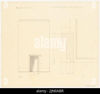 Böhmer Franz (1907-1943), Bureau fédéral des affaires étrangères à Berlin-Mitte (1939-1939): Cadre en pierre de radiateur. Crayon sur transparent, 36,2 x 41,3 cm (y compris les bords de balayage) Böhmer & Petrich : Auswärtiges Amt, Berlin-Mitte. Umbau Banque D'Images