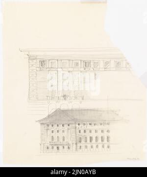 Böhmer Franz (1907-1943), Maison du 109th SS Standarte (?) À Poznan (sans dat.) : vue de conception. Crayon sur transparent, 52 x 46,1 cm (y compris les bords de balayage) Böhmer Franz (1907-1943): Haus der 109. SS Standarte (?), Posen Banque D'Images