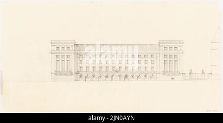 Böhmer Franz (1907-1943), Maison du 109th SS Standarte (?) À Poznan (sans DAT.) : vue. Crayon sur transparent, 37,9 x 74,9 cm (y compris les bords de balayage) Böhmer Franz (1907-1943): Haus der 109. SS Standarte (?), Posen Banque D'Images