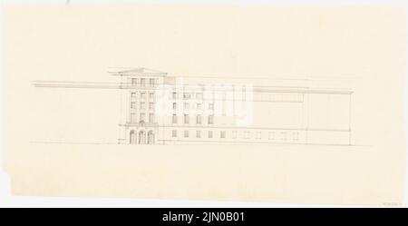 Böhmer Franz (1907-1943), Maison du 109th SS Standarte (?) À Poznan (sans dat.) : vue de conception. Crayon sur transparent, 38,2 x 75 cm (y compris les bords de balayage) Böhmer Franz (1907-1943): Haus der 109. SS Standarte (?), Posen Banque D'Images