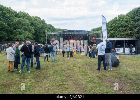 Scène principale au Festival Django Reinhardt à Fontainebleau, France. Banque D'Images