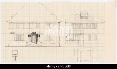 Rüster Emil (1883-1949), Gutshaus (sans date): 2 vues. Encre et crayon sur papier, 18,6 x 34,3 cm (y compris les bords de numérisation) Rüster Emil (1883-1949): Gutshaus Banque D'Images