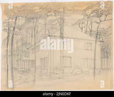 Rüster Emil (1883-1949), villa (sans dat.): Vue perspective. Crayon sur transparent, 38,3 x 47,6 cm (y compris les bords de balayage) Rüster Emil (1883-1949): Villa Banque D'Images