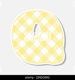 Police textile patchwork dessinée à la main. Jolie police textile pour un motif scrapbook ou collage. Lettre patchwork à l'alphabet pour votre décoration avec motif vicy. Illustration de Vecteur