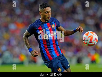 Raphaël Dias Belloli Raphina du FC Barcelone lors du match de trophée Joan Gamper entre le FC Barcelone et Pumas joué au stade Spotify Camp Nou sur 7 août 2022 à Barcelone, Espagne. (Photo de Sergio Ruiz / PRESSIN) Banque D'Images