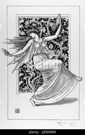 Illustration de Dancing Nymph (1895) par Walter Crane Banque D'Images