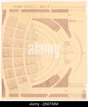 Moshauer, Thing-Platz, Halle/Saale (1934): Plan d'étage 1: 200. Rupture de lumière sur papier, 60,5 x 52,9 cm (y compris les bords de balayage) Moshauer : Thing-Platz, Halle/Saale Banque D'Images