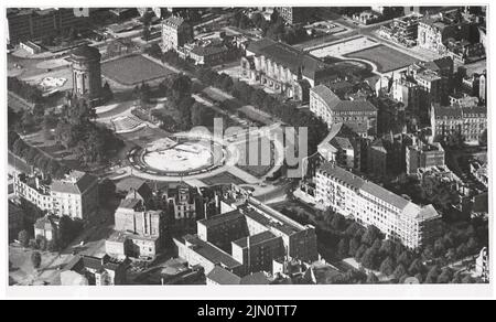 Halmhuber Gustav (1862-1936), château d'eau, Mannheim (env 1960): Tour d'eau photo d'air. Matériel/technologie N.N. enregistré, 14,5 x 24 cm (y compris les bords de balayage) Halmhuber Gustav (1862-1936): Wasserturm, Mannheim (env. 1960) Banque D'Images