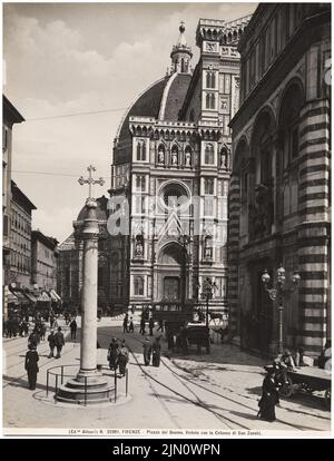 Photographe inconnu, Piazza del Duomo à Florence (sans dat.): Vue. Photo, 26 x 19,8 cm (y compris les bords de numérisation) Unbek. Fotograf : Piazza del Duomo à Florenz (ohne DAT.) Banque D'Images