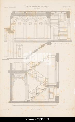 Schadow Albert Dietrich (1797-1869), Villa Liegnitz, Potsdam. (De : Atlas to the magazine for Building, éd. V. G. Erbkam, né le 11, 1861.) (1861-1861) : coupe le Vestibül. Point sur papier, 44,9 x 29 cm (y compris les bords de balayage) Schadow Albert Dietrich (1797-1869): Villa Liegnitz, Potsdam. (AUS: Atlas zur Zeitschrift für Bauwesen, hrsg. V. G. Erbkam, JG. 11, 1861) Banque D'Images