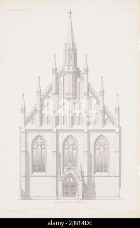 Merzenich Jean (1842-1911), Christuskirche, Berlin. (De : Atlas au magazine for Building, éd. V. G. Erbkam, JG. 16, 1866.) (1866-1866) : vue. Couture sur papier, 43,9 x 28,2 cm (y compris les bords de balayage) Adler Friedrich (1827-1908): Christuskirche, Berlin. (AUS: Atlas zur Zeitschrift für Bauwesen, hrsg. V. G. Erbkam, JG. 16, 1866) Banque D'Images