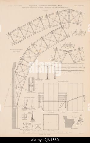 Swedler Johann Wilhelm (1823-1894), Imperial-Continental-Gas Association, Berlin. (De : Atlas au magazine for Building, éd. V. G. Erbkam, JG. 22, 1872.) (1872-1872): Détails Retortenhaus. Couture sur papier, 44 x 29 cm (y compris les bords de balayage) Schwedler Johann Wilhelm (1823-1894): Imperial-Continental-Gas-Association, Berlin. (AUS: Atlas zur Zeitschrift für Bauwesen, hrsg. V. G. Erbkam, JG. 22, 1872) Banque D'Images