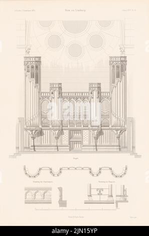 N.N., cathédrale de Limburg. (De : Atlas au magazine for Building, éd. V. G. Erbkam, JG. 24, 1874.) (1874-1874) : visualiser l'organe, Détails. Coudre sur du papier, 43,3 x 28,6 cm (y compris les bords de numérisation) N. : Limburger Dom. (AUS: Atlas zur Zeitschrift für Bauwesen, hrsg. V. G. Erbkam, JG. 24, 1874) Banque D'Images