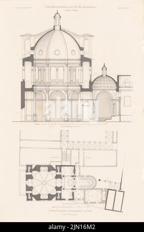 Strack Heinrich (1841-1912), S. Maria coronata, Pavie. (De : Atlas au magazine for Building, éd. V.F. Endell, JG. 27, 1877.) (1877-1877): Plan du site, coupe G H. impression sur papier, 45,6 x 29,5 cm (incl . Scan edges) Strack Heinrich (1841-1912): S. Maria coronata, Pavie. (AUS: Atlas zur Zeitschrift für Bauwesen, hrsg. V. F. Endell, JG. 27, 1877) Banque D'Images