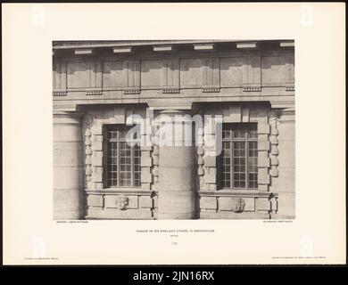 Hoffmann Ludwig (1852-1932), nouvelle maison de ville, Berlin. (De: Nouveaux bâtiments de la ville de Berlin, vol. X, 1911) (1911): Détails. Impression sur papier, 40,5 x 52,7 cm (y compris les bords de numérisation) Hoffmann Ludwig (1852-1932): Neues Stadthaus, Berlin. (AUS: Neubauten der Stadt Berlin, BD X, 1911) Banque D'Images