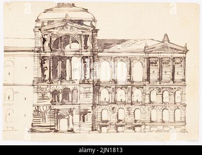 Titz Erich, théâtre (sans dat.) : variation de la vue de la façade. Encre sur papier, 14,1 x 19,6 cm (y compris les bords de numérisation) Titz Erich : Théâtre Banque D'Images