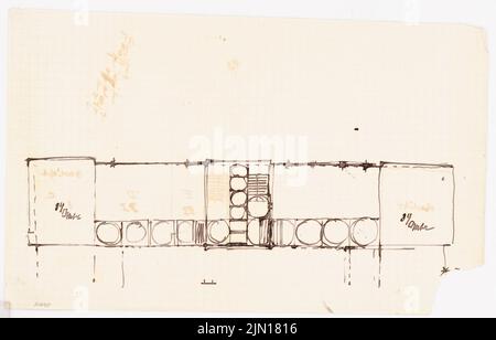 Titz Erich, théâtre (sans dat.): Plan d'étage avec calottes voûtées. Encre sur papier, 16,6 x 26 cm (y compris les bords de numérisation) Titz Erich : Théâtre Banque D'Images