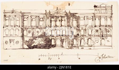 Titz Erich, Théâtre (sans dat.) : vue sur la façade avec bar à échelle. Encre sur papier, 13,8 x 25,4 cm (y compris les bords de numérisation) Titz Erich : Théâtre Banque D'Images