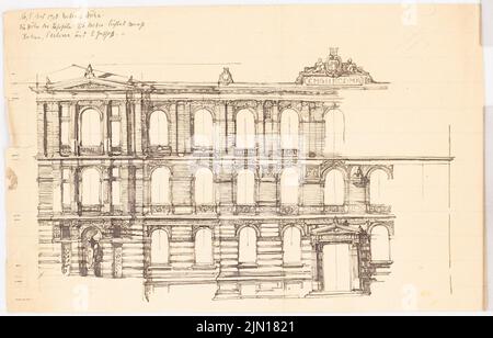 Titz Erich, Théâtre (sans dat.): Façade vue de l'arrière avec l'entrée. Encre sur papier, 19,2 x 29,9 cm (y compris les bords de numérisation) Titz Erich : Théâtre Banque D'Images