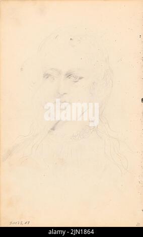 Titz Oskar (1845-1887), sketchbook (sans dat.) : Portrait d'une femme. Crayon sur papier, 21,7 x 13,7 cm (y compris les bords de numérisation) Titz Oskar (1845-1887): Skizzenbuch Banque D'Images