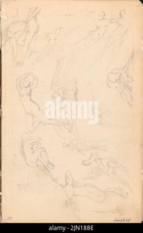 Titz Oskar (1845-1887), sketchbook (sans dat.) : esquisses en action. Crayon sur papier, 21,8 x 13,9 cm (y compris les bords de numérisation) Titz Oskar (1845-1887): Skizzenbuch Banque D'Images