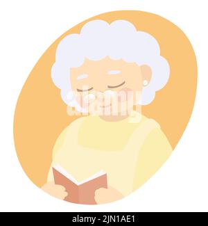 Illustration de la lecture de granny Banque D'Images