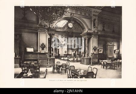 Eggert Hermann (1844-1920), gare principale de Francfort-sur-le-main. (De : Atlas à la revue for Building, éd. V. Ministry of public Work, JG. 41, 1891) (1891-1891): Salle d'attente avec vue intérieure. Pression sur papier, 29,8 x 45,9 cm (y compris les bords de balayage) Eggert Hermann (1844-1920): Hauptbahnhof, Francfort-sur-le-main. (AUS: Atlas zur Zeitschrift für Bauwesen, hrsg. V. Ministerium der öffentlichen Arbeiten, JG. 41, 1891) Banque D'Images