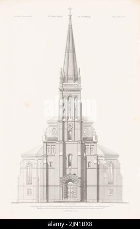 Adler Friedrich (1827-1908), Saint-Paulskirche, Bromberg. (De : Atlas au magazine for Building, éd. V. G. Erbkam, JG. 32, 1882) (1882-1882) : vue avant. Pression sur papier, 45,8 x 29,3 cm (y compris les bords de balayage) Adler Friedrich (1827-1908): St. Paulskirche, Bromberg. (AUS: Atlas zur Zeitschrift für Bauwesen, hrsg. V. G. Erbkam, JG. 32, 1882) Banque D'Images