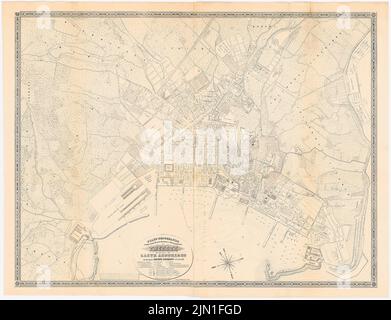 N.N., carte Trieste (1852): Carte, barre d'échelle. Imprimer sur du papier, 99,4 x 129,5 cm (y compris les bords de numérisation) N. : Karte Triest Banque D'Images
