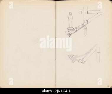 Gropius Martin (1824-1880), album de croquis 5: Ornementics (sans dat.): Détails. Crayon sur papier, 16,6 x 21 cm (y compris les bords de balayage) Gropius Martin (1824-1880): Skizzenalbum 5: Ornamentik Banque D'Images