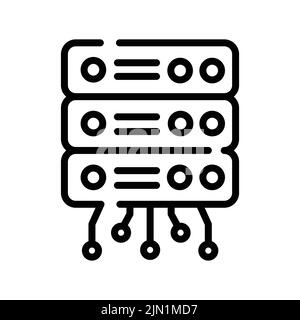 Icône de ligne de couleur de signe de base de données. Offre publique initiale. Pictogramme pour page Web. Illustration de Vecteur