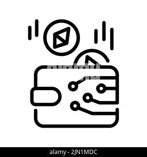 Symbole Cryptowallet icône de ligne de couleur. Offre publique initiale. Pictogramme pour page Web. Illustration de Vecteur