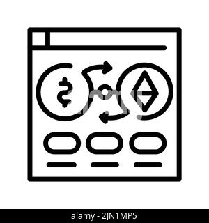 Symbole de la crypto-monnaie d'échange icône de ligne de couleur. Offre publique initiale. Pictogramme pour page Web. Illustration de Vecteur