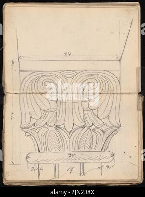 Lehmmübner Paul (1855-1916), sketchbook: Croquis à la main de 1885 (1885): Capital. Crayon sur papier, 22 x 17,1 cm (y compris les bords de numérisation) Banque D'Images