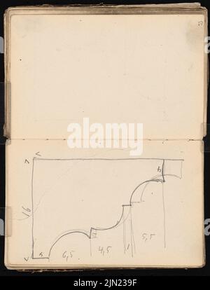 Lehmmübner Paul (1855-1916), sketchbook: Croquis à la main de 1885 (1885): Cornice. Crayon sur papier, 22,3 x 17 cm (y compris les bords de numérisation) Banque D'Images