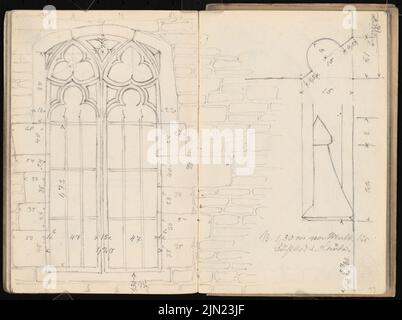 Lehmgrübner Paul (1855-1916), sketchbook: Rathaus, Duderstadt, Goslar, Göttingen (sans dat.): Rathaus Goslar. Fenêtre. Crayon sur papier, 16,8 x 22,5 cm (y compris les bords de numérisation) Banque D'Images