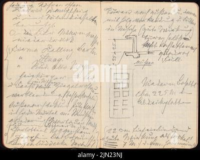 Lehmmübner Paul (1855-1916), sketchbook: Notes (sans dat.): Voir les plus grands dessins de construction à Berlin. Cour de district Berlin-Schöneberg, notes. Crayon sur papier, 15,2 x 20,2 cm (y compris les bords de numérisation) Banque D'Images