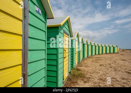 Littlehampton, 21 juillet 2022 : cabines de plage Banque D'Images