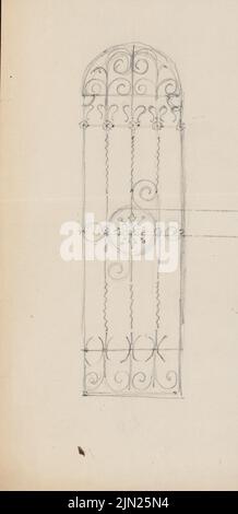 Persius Reinhold (1835-1912), grille en fer forgé: Vue. Crayon sur papier, 28 x 13,6 cm (y compris les bords de numérisation) Banque D'Images