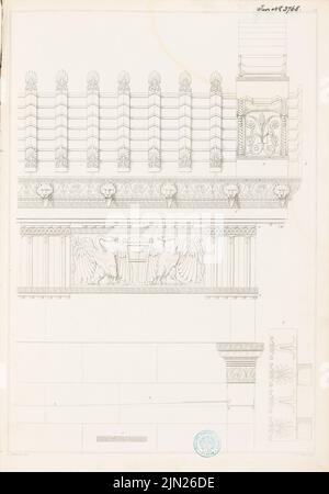 Boetticher Carl (1806-1889), »Tectonics of the Hellenen« (table band, édition 2nd Berlin 1874): Tafel 18. Stahlstich sur papier, 43,9 x 30,7 cm (y compris les bords de numérisation) Banque D'Images