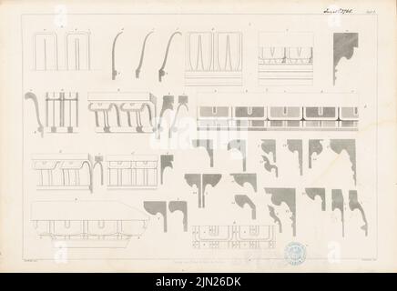 Boetticher Carl (1806-1889), 'Tectonics of the Hellenen' (groupe de table, édition 2nd Berlin 1874): Tafel 1. Stahlstich sur papier, 30,3 x 44,1 cm (y compris les bords de numérisation) Banque D'Images