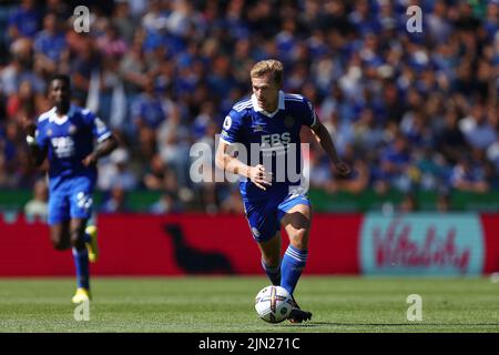 Kiernan Dewsbury-Hall of Leicester City - Leicester City v Brentford, Premier League, King Power Stadium, Leicester, Royaume-Uni - 7th août 2022 usage éditorial uniquement - des restrictions DataCo s'appliquent Banque D'Images