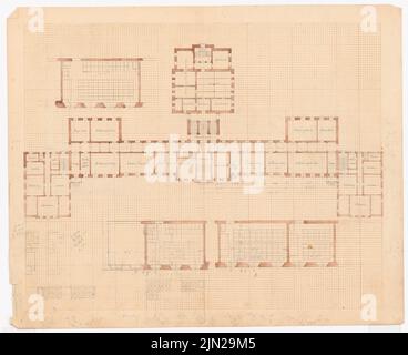 Gustav ail (1833-1916), séminaire des enseignants, Kyritz: Plan d'étage. Crayon, aquarelle d'encre sur papier, 36,8 x 45,1 cm (y compris les bords de numérisation) Banque D'Images