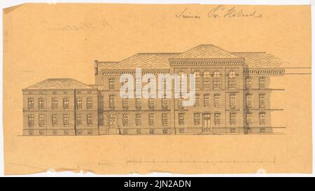 Gustav ail (1833-1916), bâtiment de séminaire, Prusse Hollande: Upper. Encre sur transparent, 28,9 x 51,3 cm (y compris les bords de numérisation) Banque D'Images