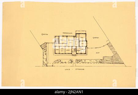 Gustav ail (1833-1916), maison de quartier, Neutomischel: Plan du site. Encre sur transparent, 36,5 x 56,3 cm (y compris les bords de numérisation) Banque D'Images