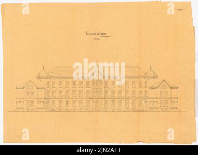 Gustav ail (1833-1916), bâtiment de séminaire, Cammin : supérieur. Encre sur transparent, 48,1 x 65,7 cm (y compris les bords de numérisation) Banque D'Images