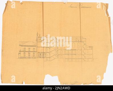 Gustav ail (1833-1916), bâtiment de séminaire, Cammin: Couper. Encre sur transparent, 52,7 x 69,7 cm (y compris les bords de numérisation) Banque D'Images